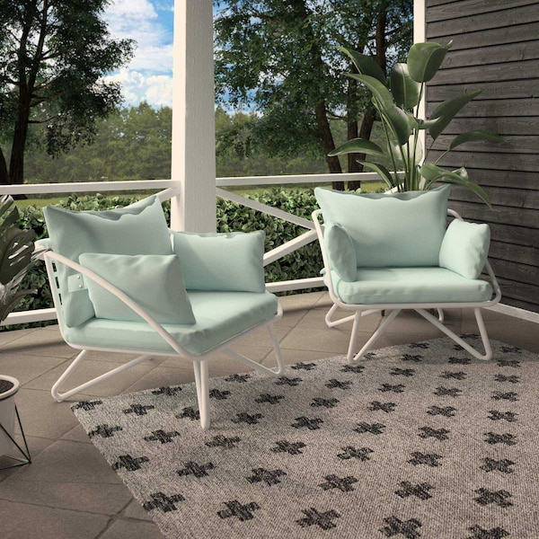 Cosco Novogratz Poolside Gossip Collection, Teddi Outdoor Lounge Chairs, 2-piece, Aqua Haze 88061AQHE - main